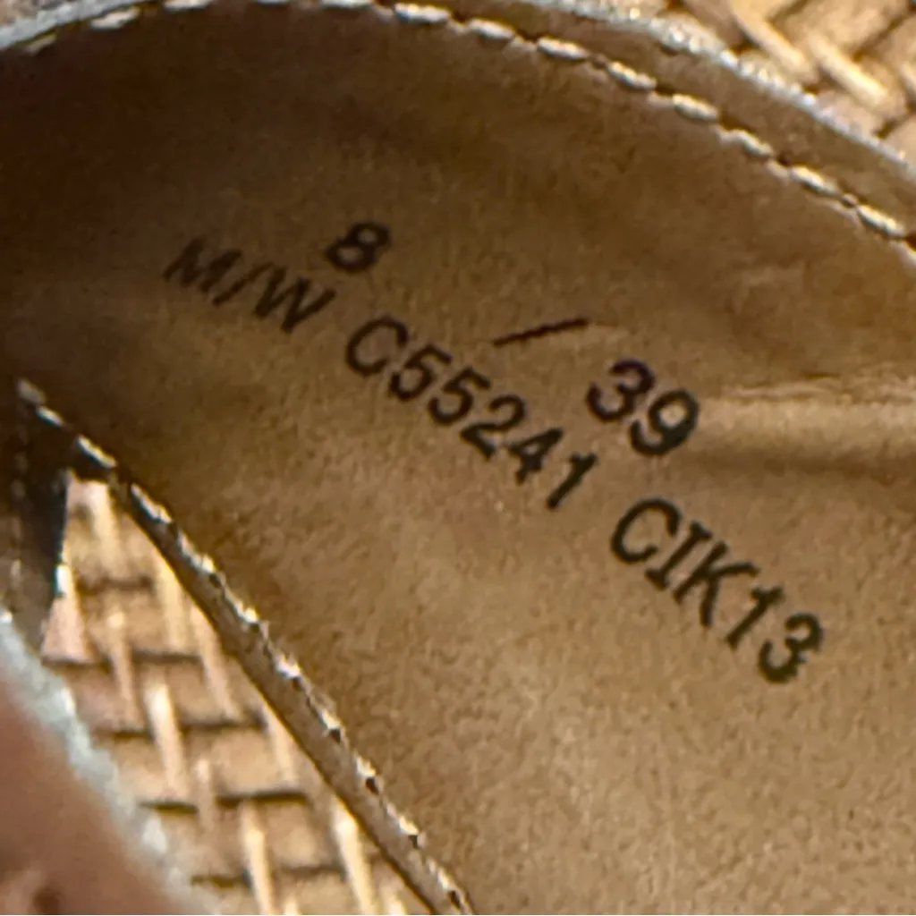 b.o.c. Tan Leather Wedge Sandals Brown Size 8 - Image 10