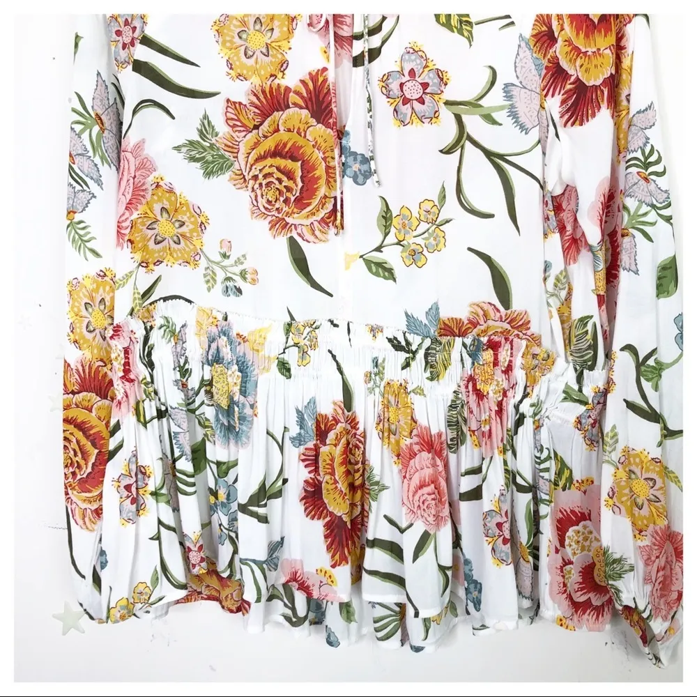 LOFT Floral long sleeve blouse - Image 4