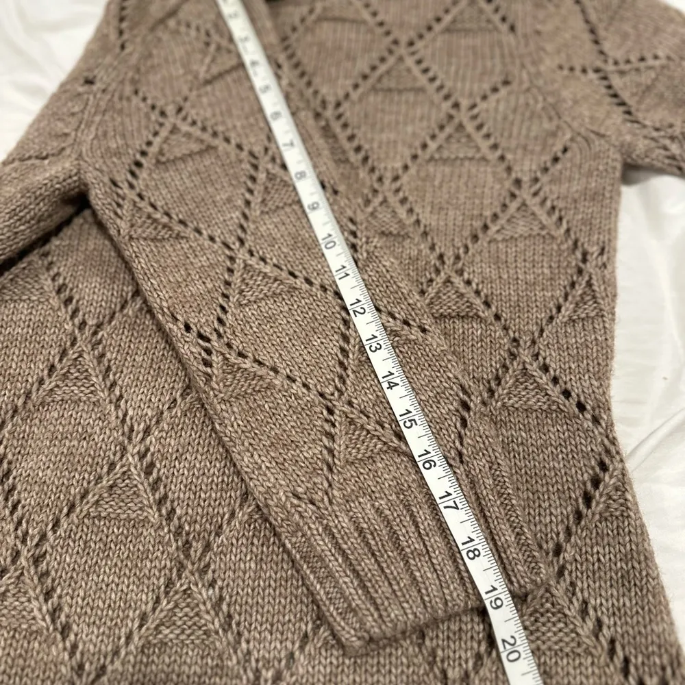 Fenn Wright  Manson Woman XL Brown Wool Blend Open Knit 3/4 sweater Dress. - Image 6