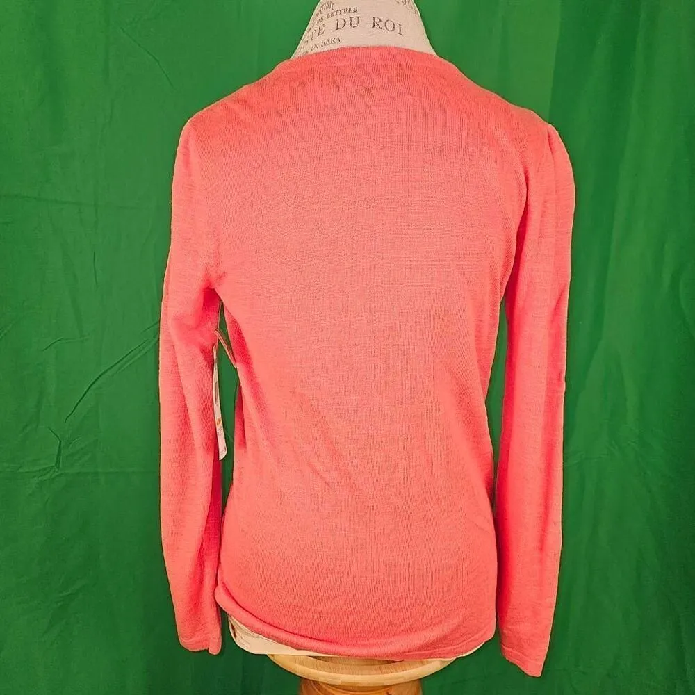 NWT Jones New York Womens Melon Linen Blend Cardigan Sweater‎ Small - Image 2