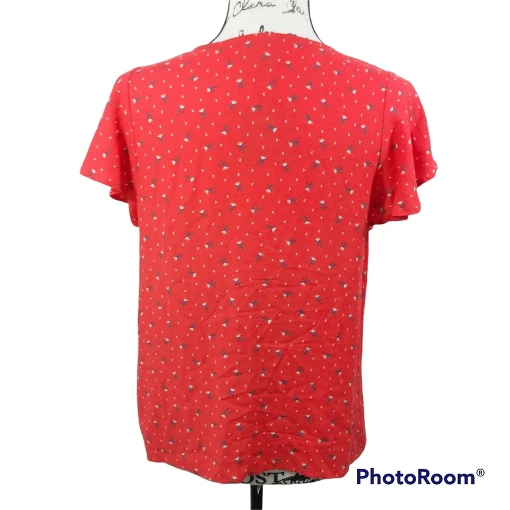 W5 Concepts Floral V Neck Flutter Sleeve S - Image 2