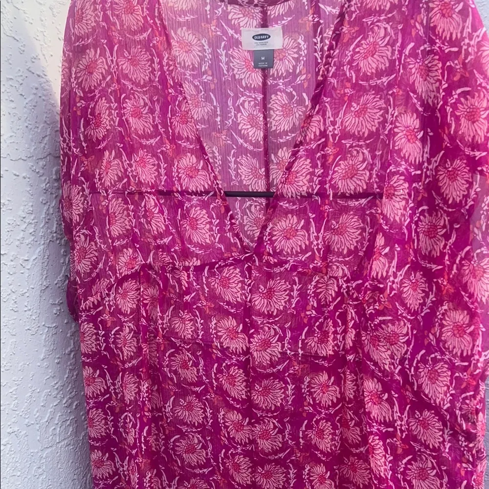 Old Navy Womens Kimono Swimsuit Cover Up Size M Pink Floral - Image 9