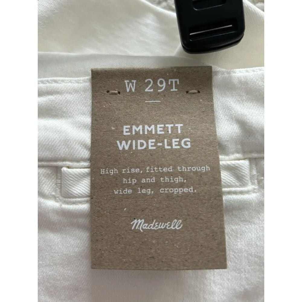 Madewell Womens Wide Leg Cropped Emmett Stretch Denim in Vintage Canvas - Image 11