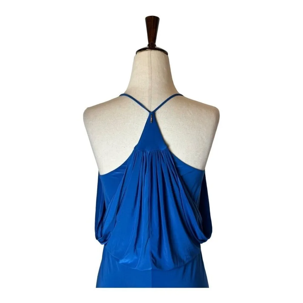 Misa Los Angeles Dress‎ Women Medium Blue Jersey Knit Racerback Domino Mini - Image 7