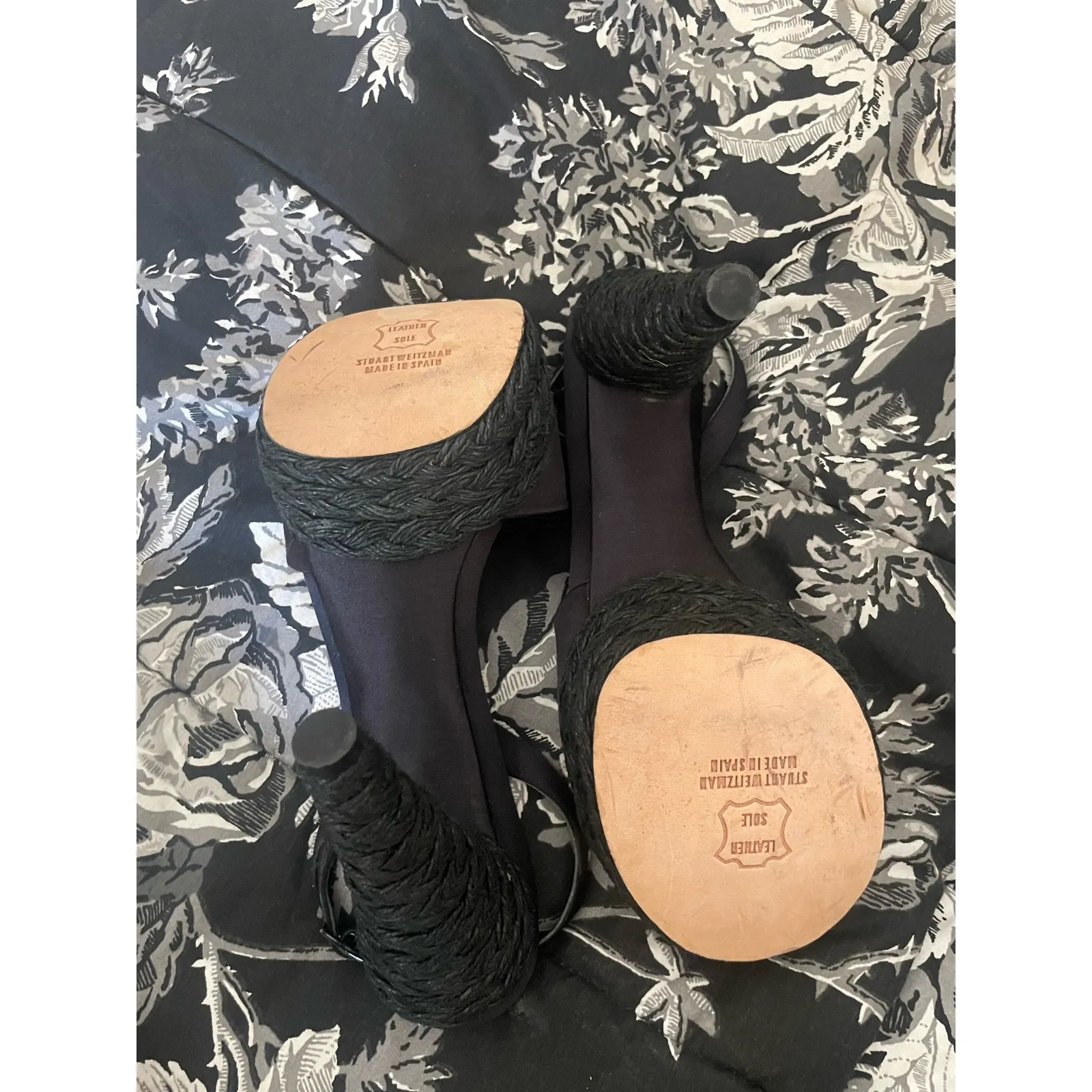 STUART WEITZMAN Satin Bow Slingback Sandals Size 9.5 Black - Image 7