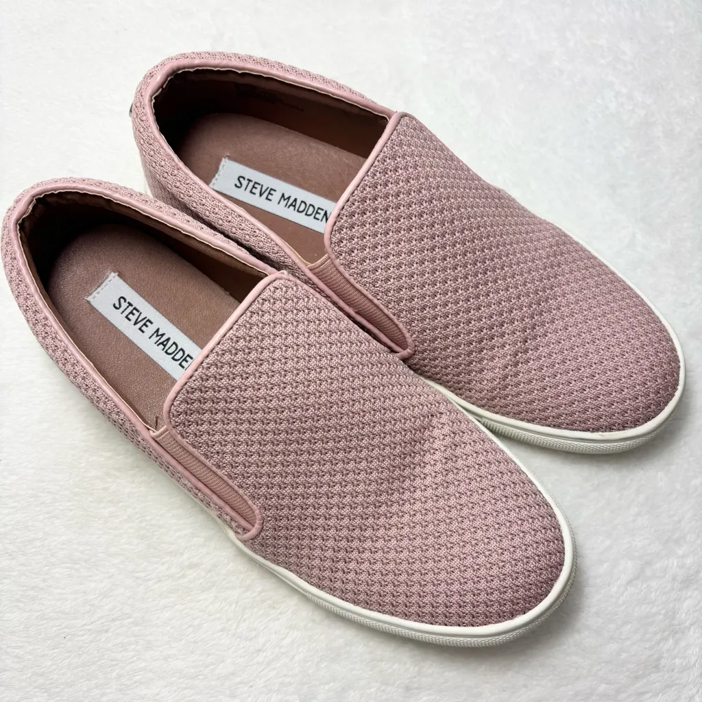Steve‎ Madden Blush Pink Knit Slip-On Shoes Align Loafers Size 7 - Image 3