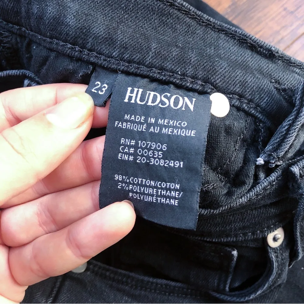 Hudson • Zoeey High Rise Ankle Straight jeans black denim cropped slim cigarette - Image 5