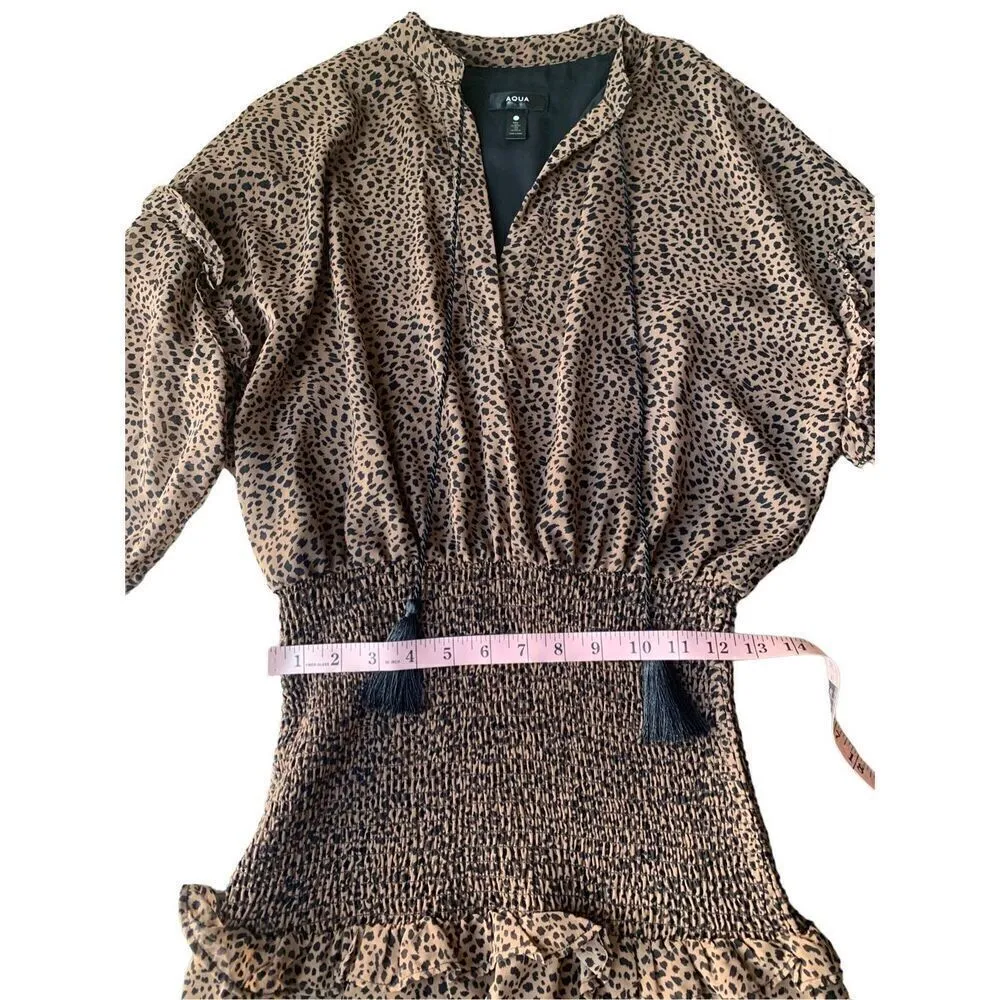 AQUA Animal Print Ruffled Mini Dress - Image 6