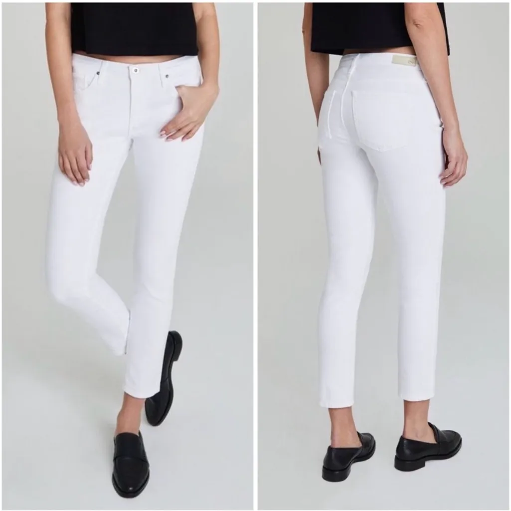 New! AG Adriano Goldschmied Prima Ankle Cigarette Leg Jeans in White - Size 31 - Image 2
