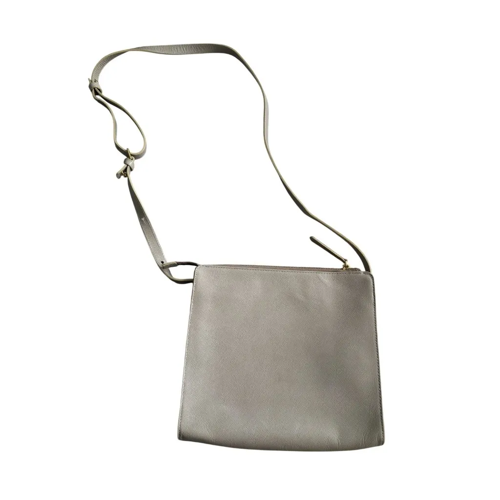 BRAHMIN Womens Taupe Beige Leather Crossbody Bag - Image 2