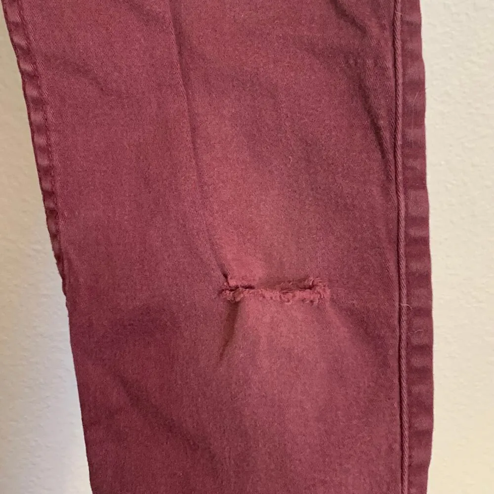 5/$25 Abercrombie & Fitch Skinny Jeans in Maroon - Image 3