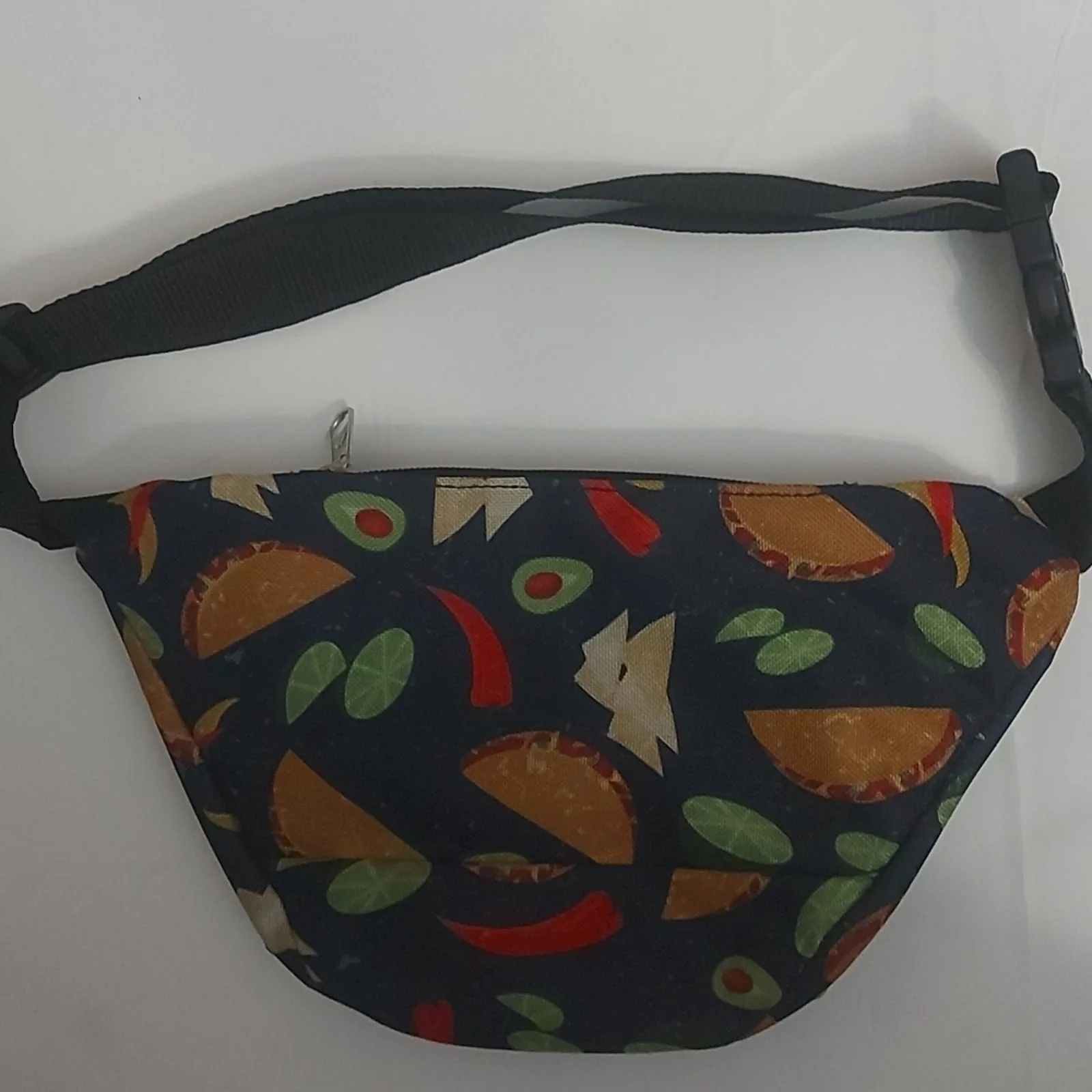 Everest Navy Blue Taco Food Print Fanny Pack Belt. 90s Coconut Girl Bohemian - Image 2