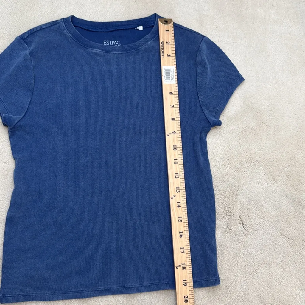 Pacsun EST.PAC Ribbed Short Sleeve Crew Neck Stretchy T-shirt Size Medium - Image 9