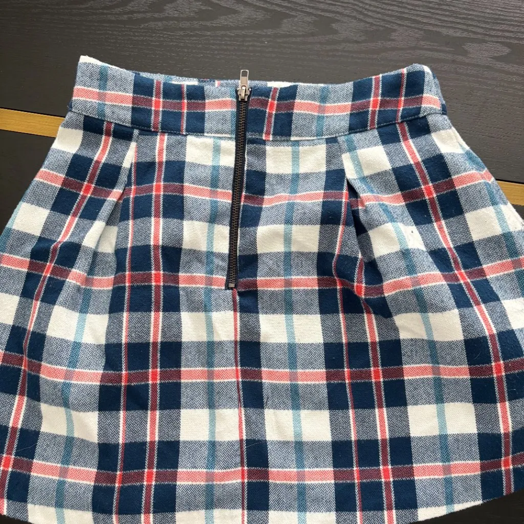 Copper Key Blue Plaid Flared Mini Skirt Size Small EUC - Image 6