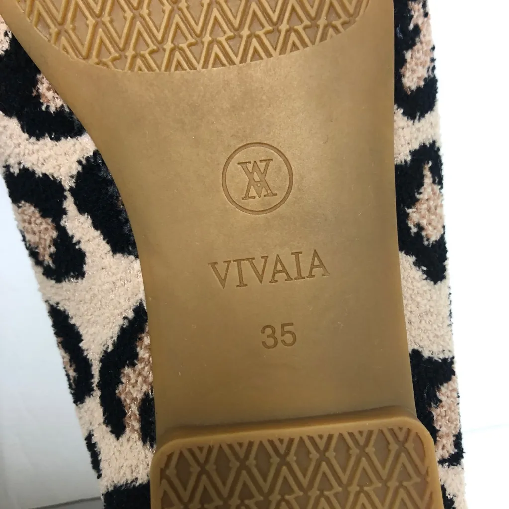 C Vivaia Terry Leopard Brown Camel Women Flat Loafers Size 5 (35 Euro) NWOB - Image 15