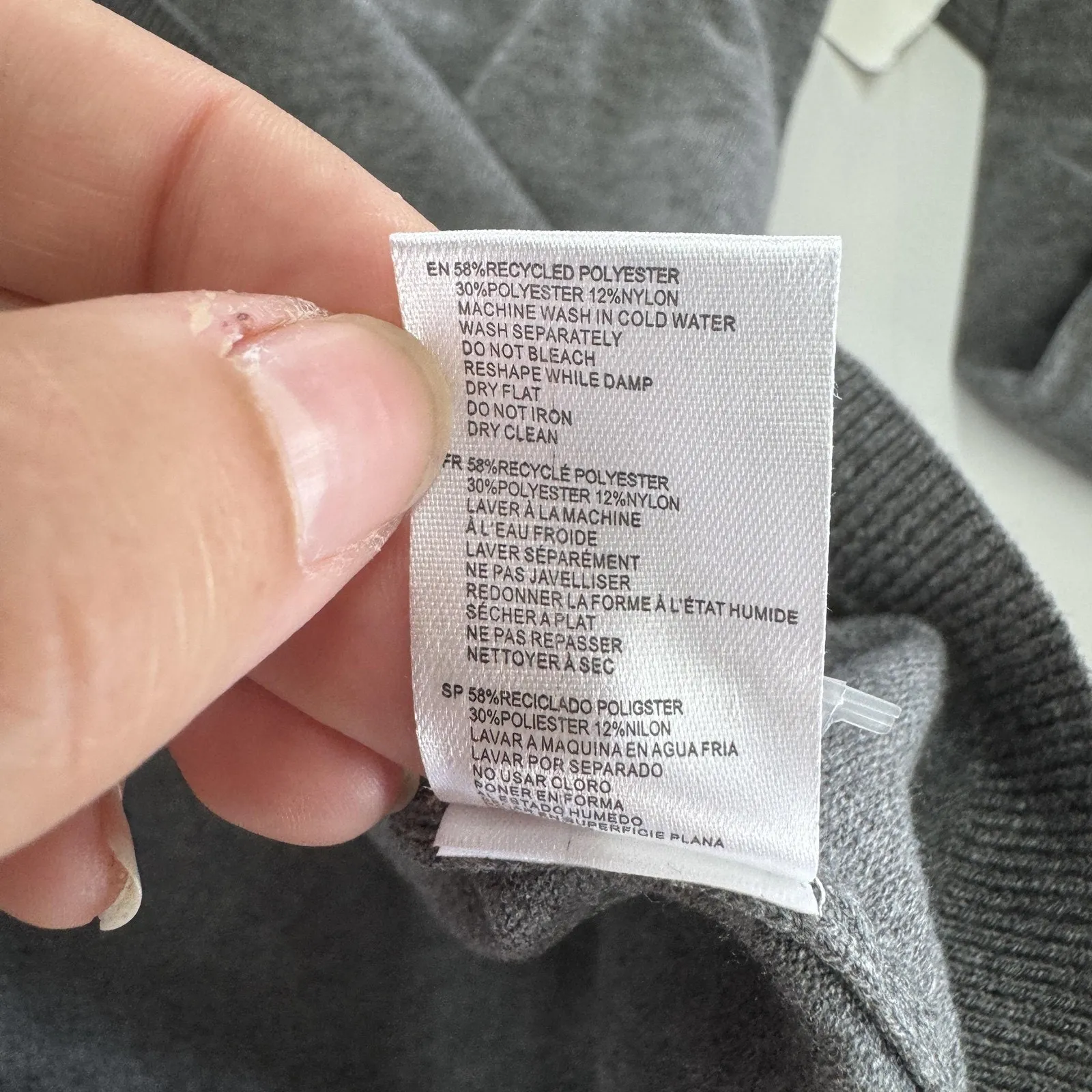 RDI Sweater Womens Medium Gray Long Sleeve Polo‎ Knit Pullover Pocket - Image 5