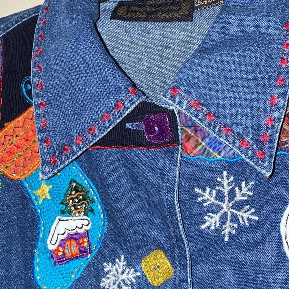 New Direction Patchwork applique Christmas teacher Blue - Image 6