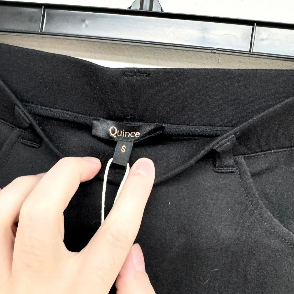 Quince Women's Black Ultra-Stretch Ponte Pants Straight Leg Sz Small NWT - Image 3