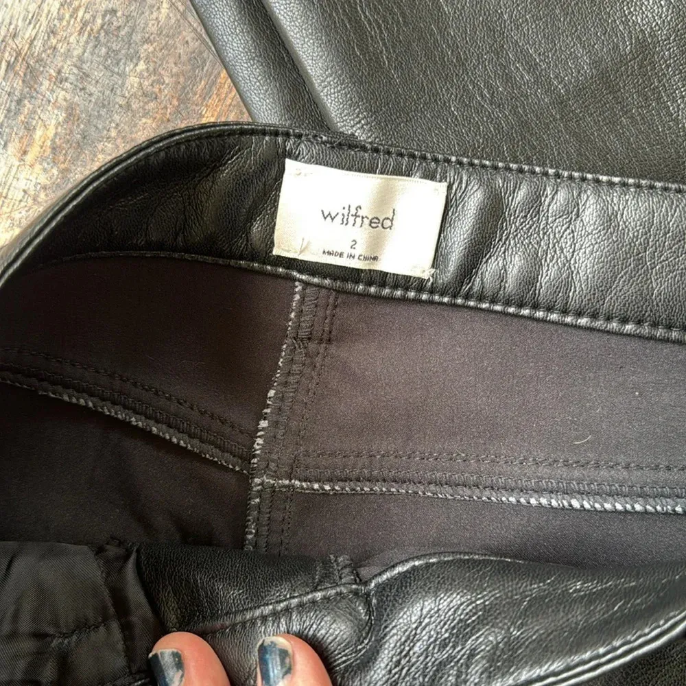Black vegan MELINA leather pants size 2 from Wilfred Aritzia from Anthropologie - Image 8