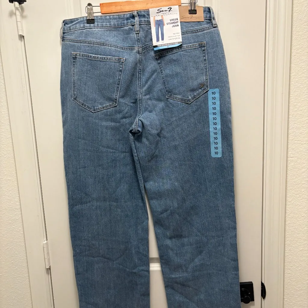 Seven7 High Rise Loose Straight Leg Jeans Size 10 NWT | Sustainable Denim - Image 9