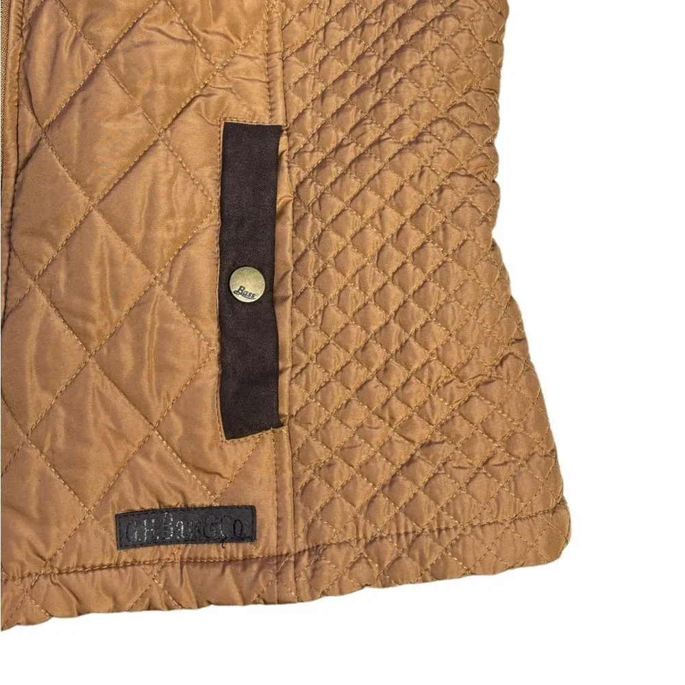 G.H Bass & Co. Tan Quilted Sleeveless Puffer Zip Up Vest Brown Size undefined - Image 2