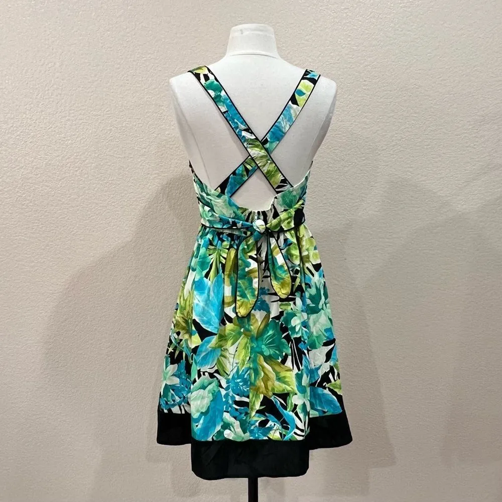 City Triangles Tropical Floral Empire Waist Mini Dress NWT Sz 9 - Image 5