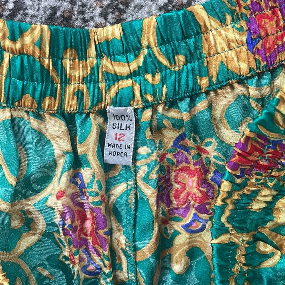 Adrianna Papèll Vintage Silk Skirt Set Green Gold 12 - Image 9