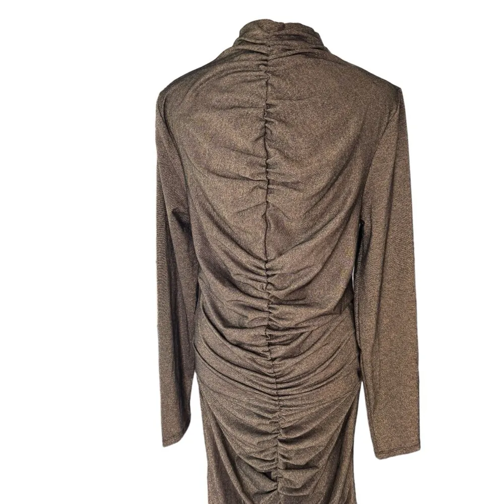 Veronica Beard - NWT Elsie Metallic Ruched Long Sleeve Mini Dress Sz M - Image 7
