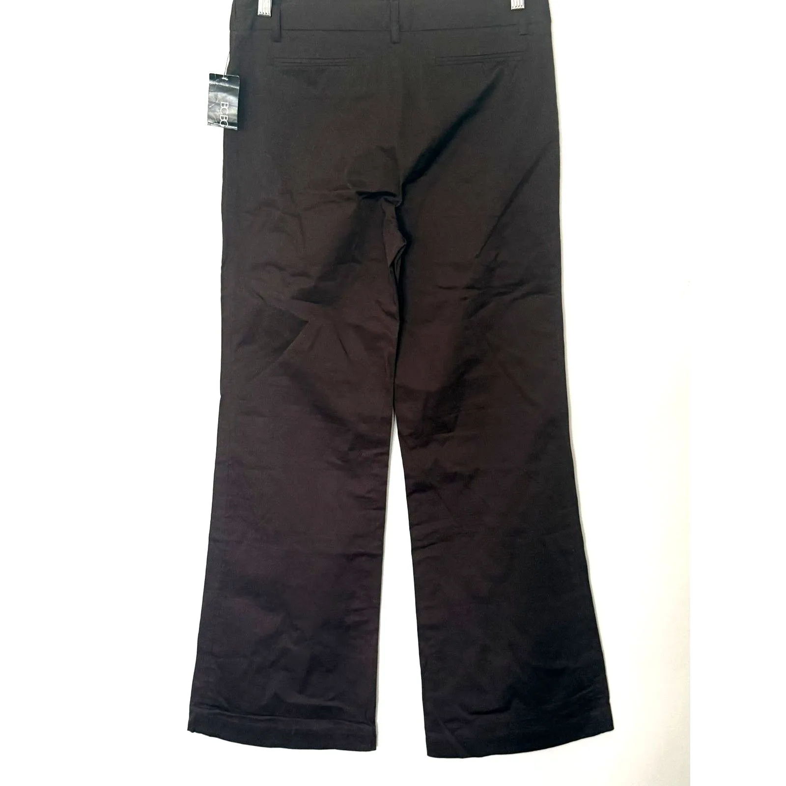 NWT BCBG Brown Twill Mid Rise Wide Leg Cotton Pants Y2K Minimalist Style Sz 8 - Image 3