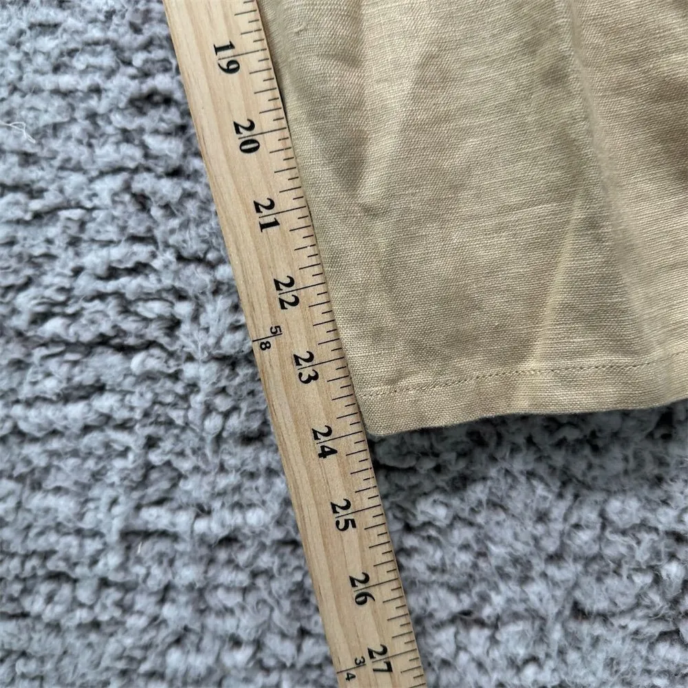 Lauren Ralph Lauren Women's Petite Linen Pants Beige 10P Preppy Coastal Nautical - Image 6