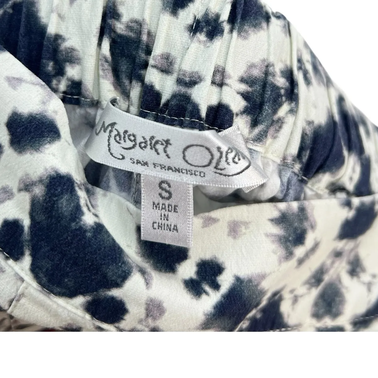 Margaret O'Leary Pull-On Pants Stretch Ikat Tie Dye Cream Gray Size Small - Image 11