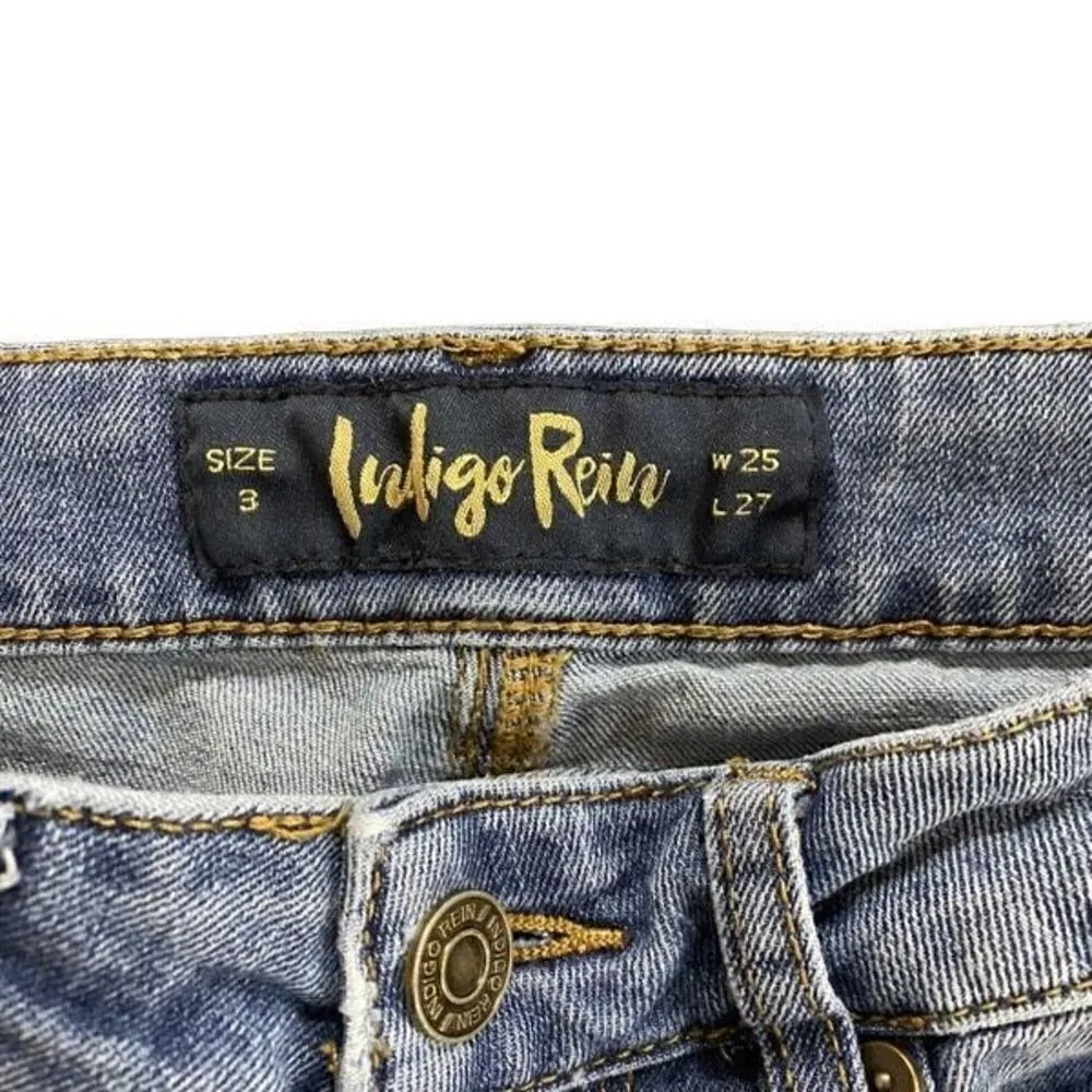 Indigo Rein Raw hem skinny jeans button fly w25 l27 Blue Size 25 - Image 4