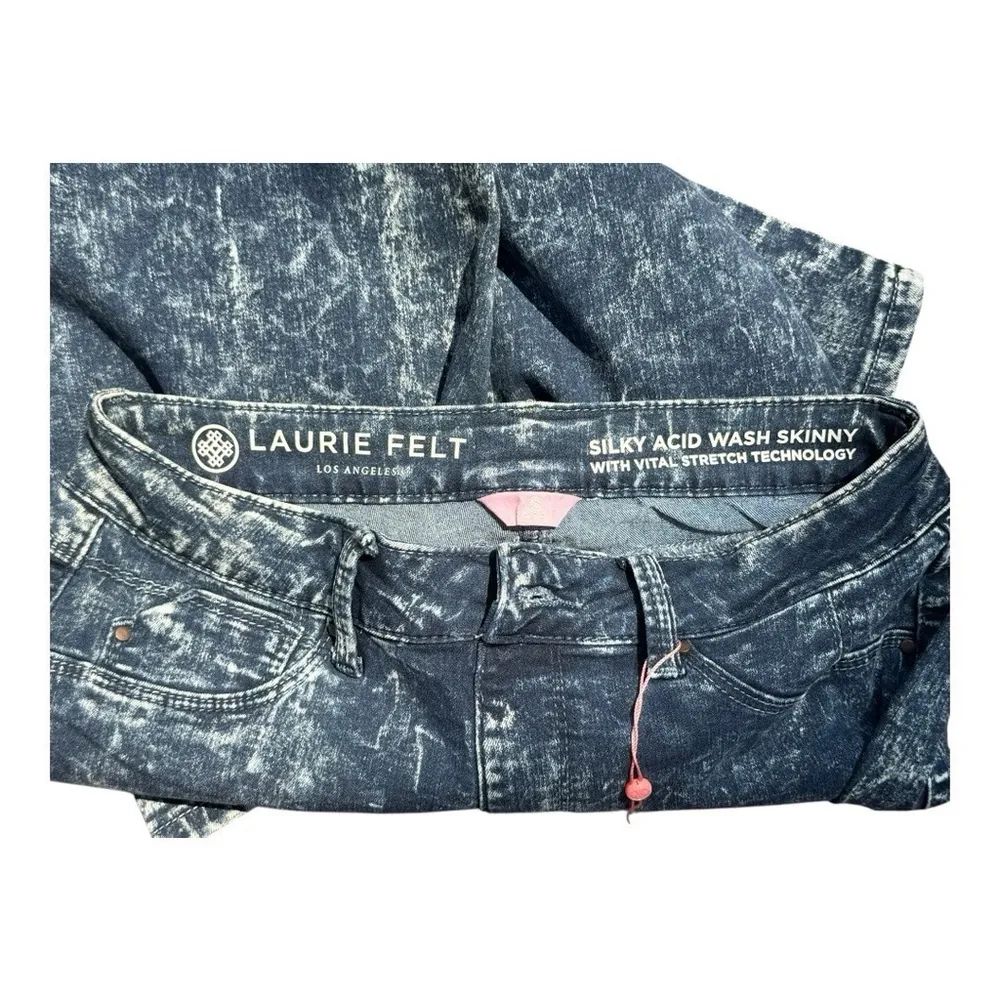 Laurie Felt Size Small Silky Skinny Denim Acid Wash Jeans Blue White A301683 NWT - Image 8