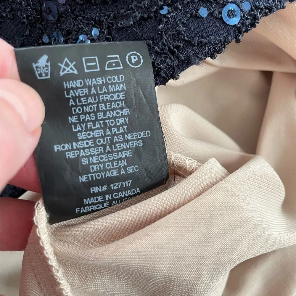 Belle by Badgley Mischka Lace Navy Dress 6 - Image 9