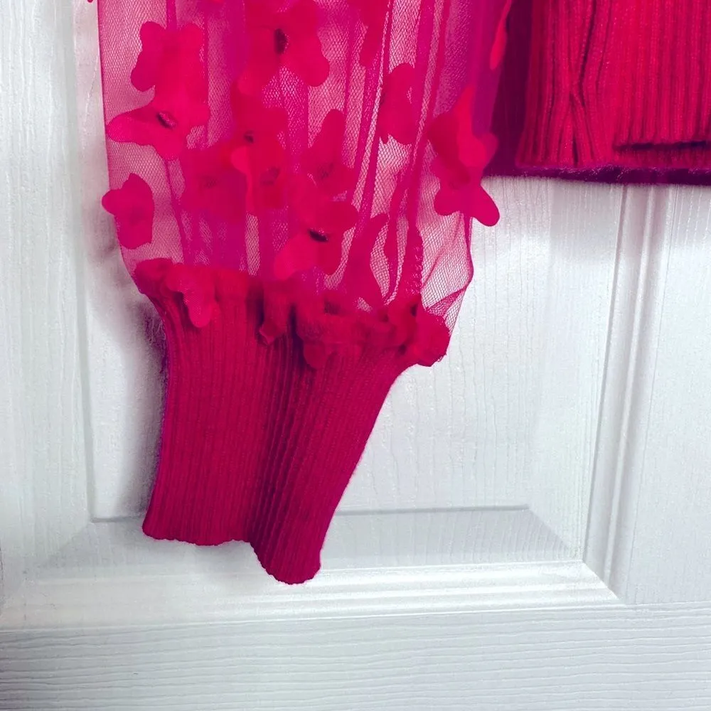 Almost famous Juniors Square neck top puff‎ sheer long sleeves medium - Image 11