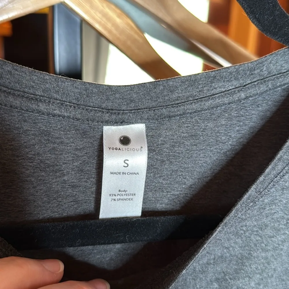 Yogalicious Gray Boxy Sleeveless Muscle Tee Size Small - Image 2