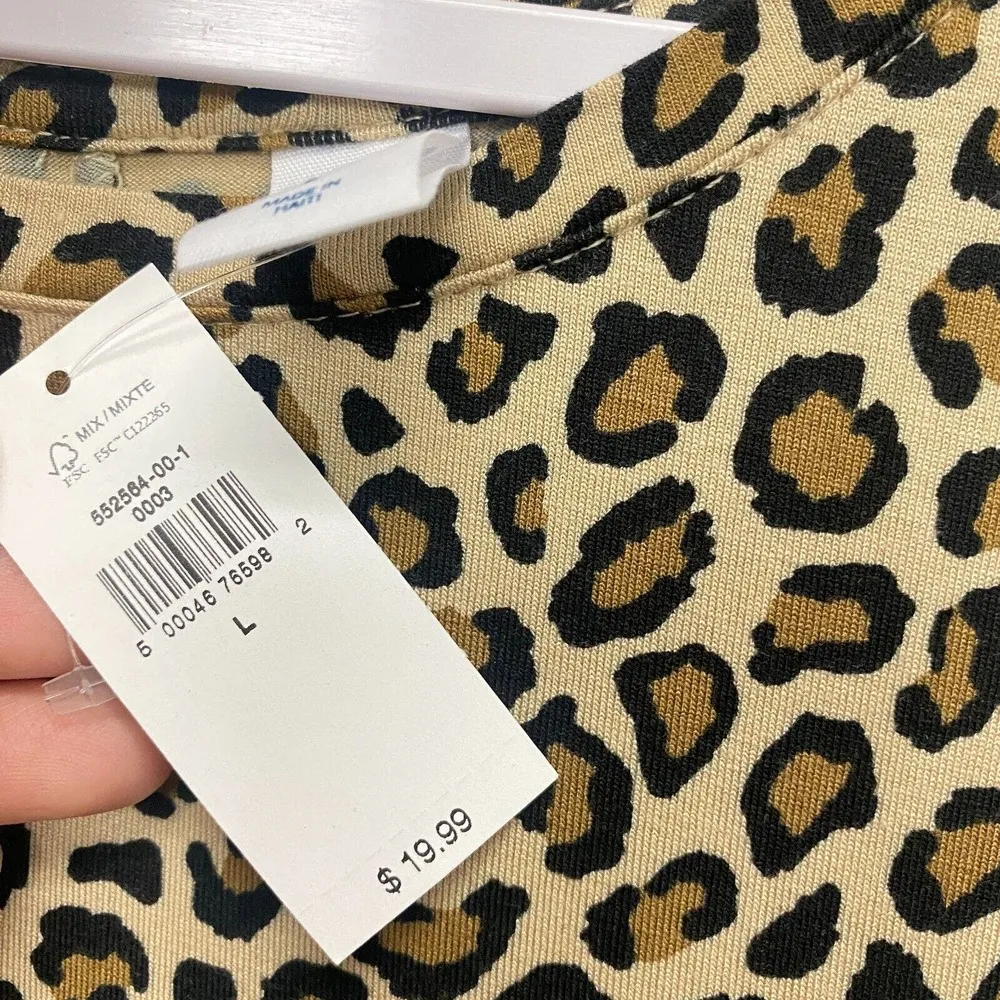 OLD NAVY Leopard Top Blouse Womens Large Summer Breathable Animal Print Tank - Image 6