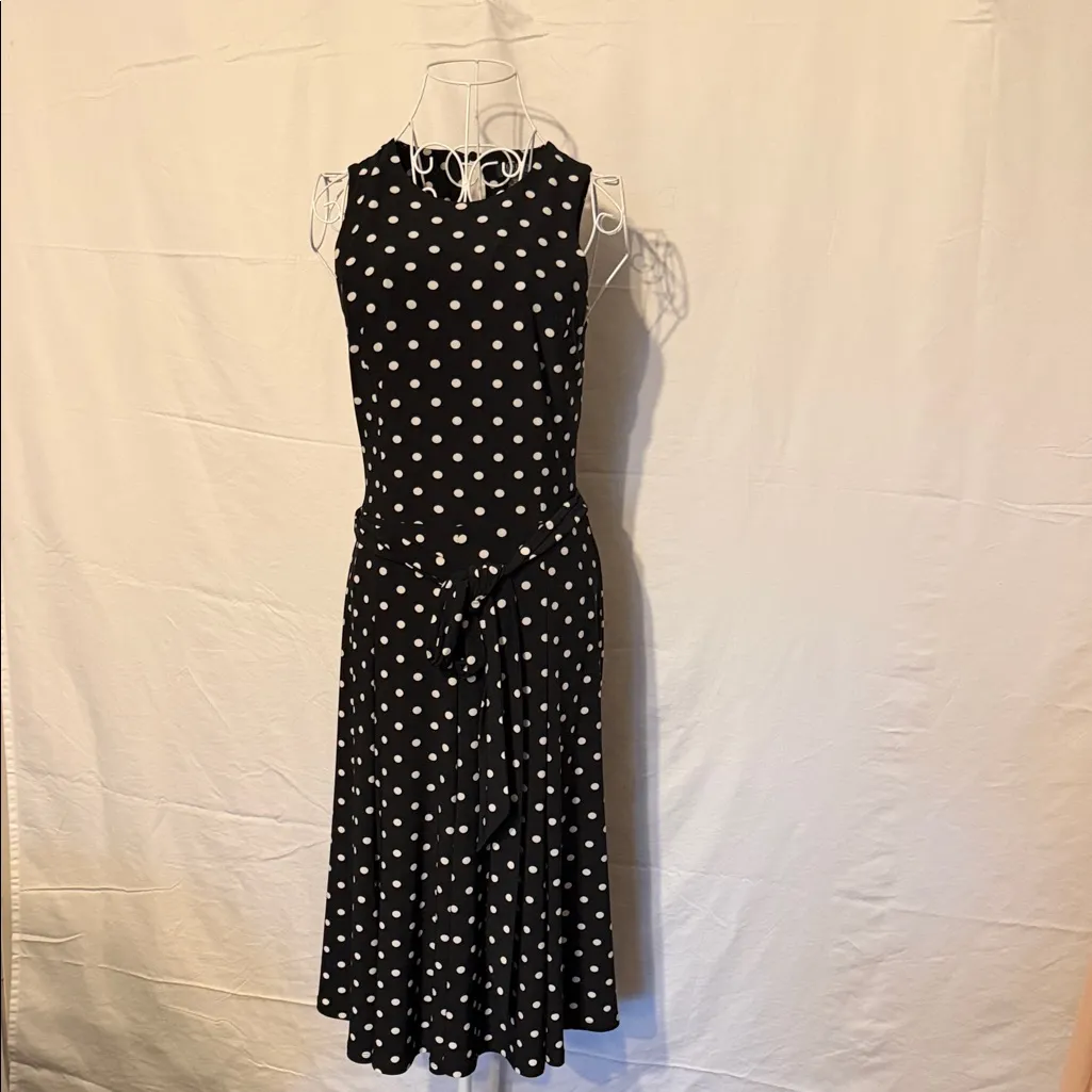 Lauren Ralph Lauren Black and White Polka Dot Maxi Dress - Image 7