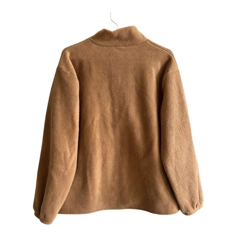 J. Crew quilted sherpa half zip size Small Tan - Image 3