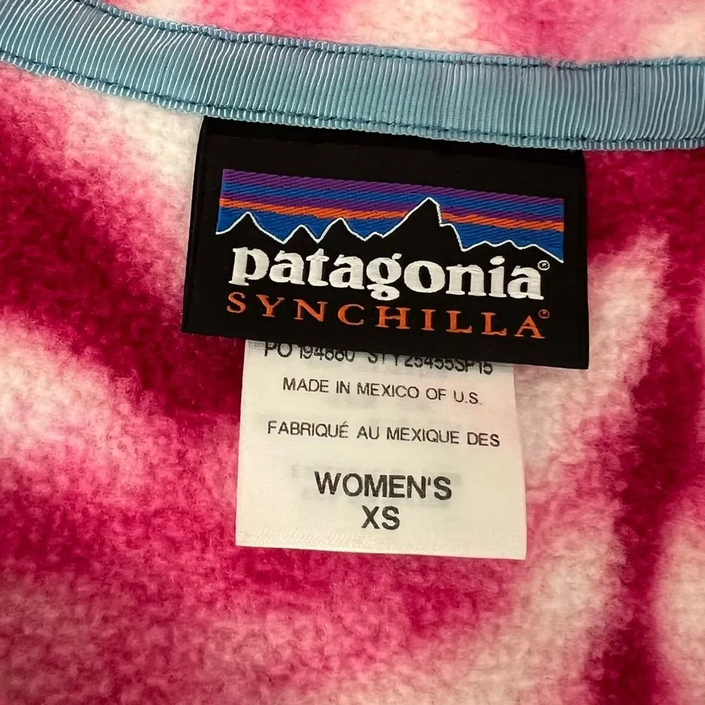 Patagonia Synchilla Tie Die Snap Pullover Pink Diamond - Image 2