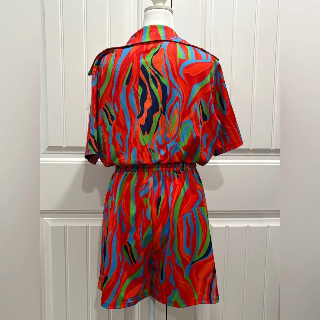 🆕 Vibrant Multicolor Romper Size XL Red - Image 2