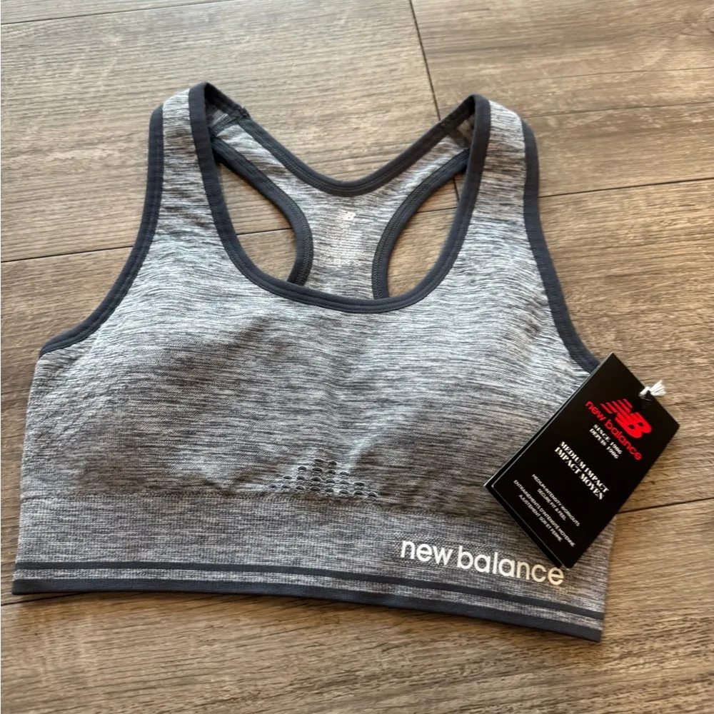 New Balance Heather Gray Sports Bra - Image 3