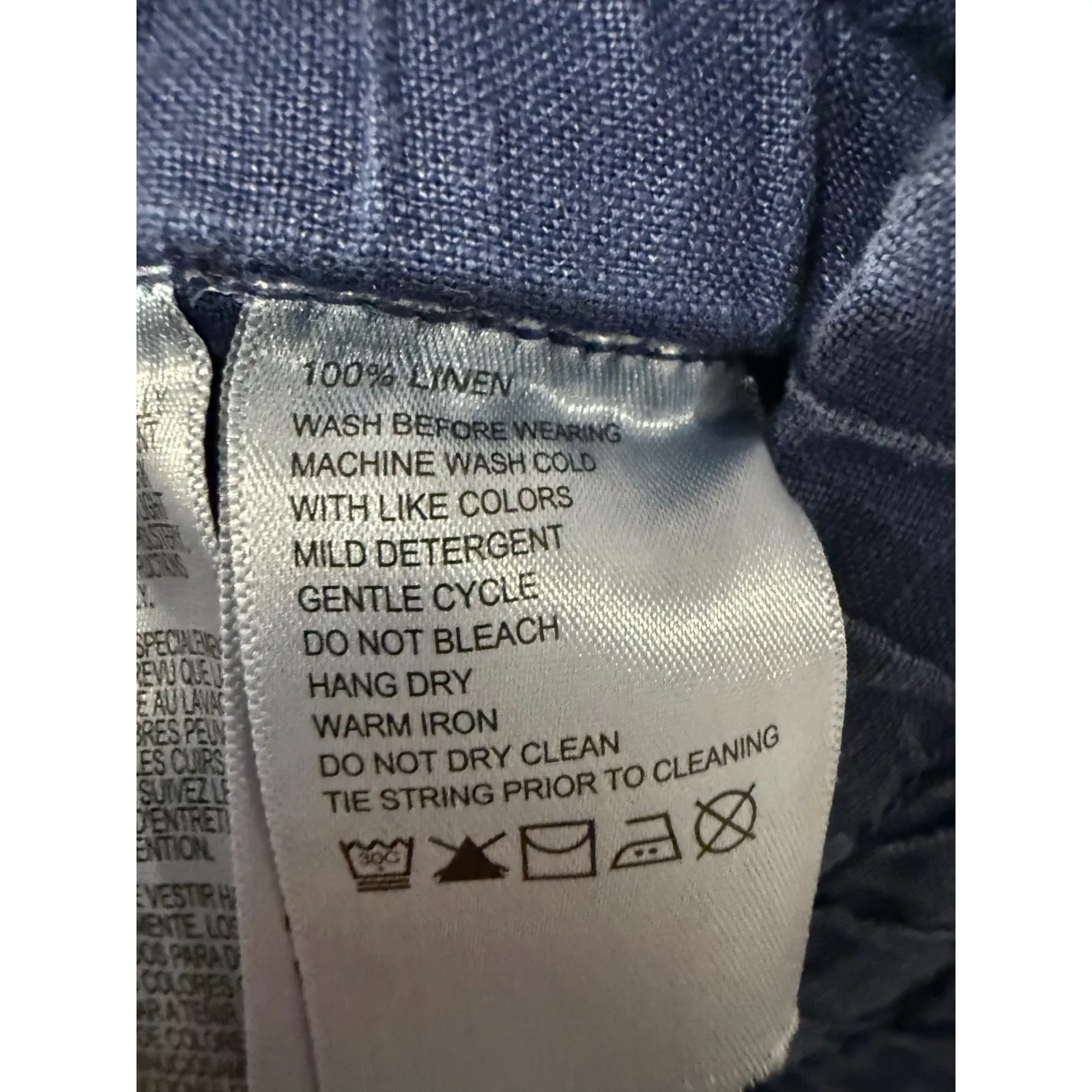 Tommy Bahama 100% Linen Wide Leg Women Pants Sz M Blue Pull On Resort Coastal - Image 4