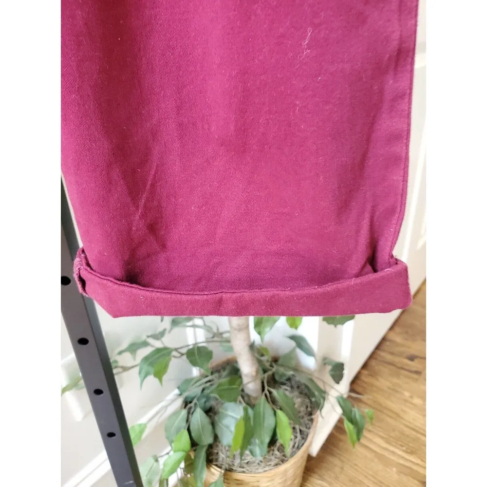 St Johns Bay Womens Red Slash Mid Rise Flat Front Girlfriend Chino Pants Size 18 - Image 6