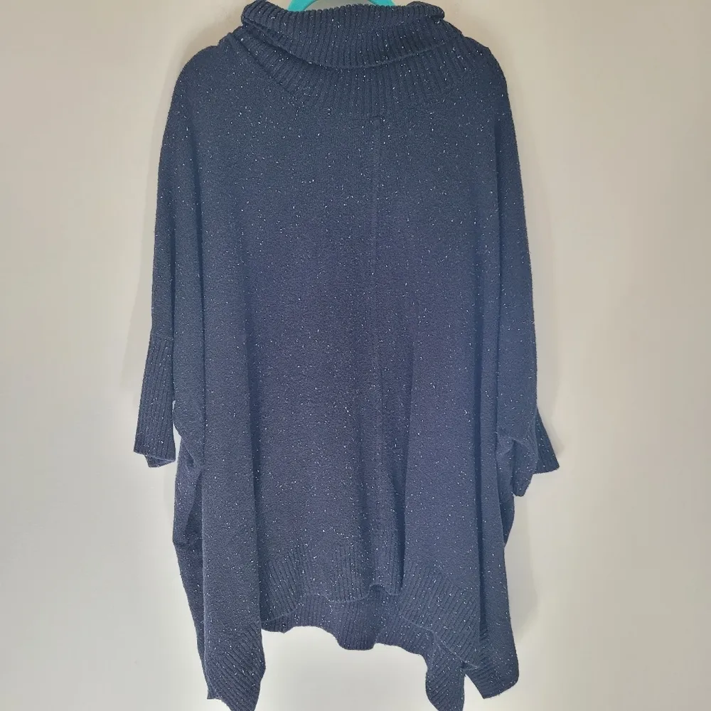 Loft  Plus Black Speckled Turtleneck Tunic Sweater - Image 2