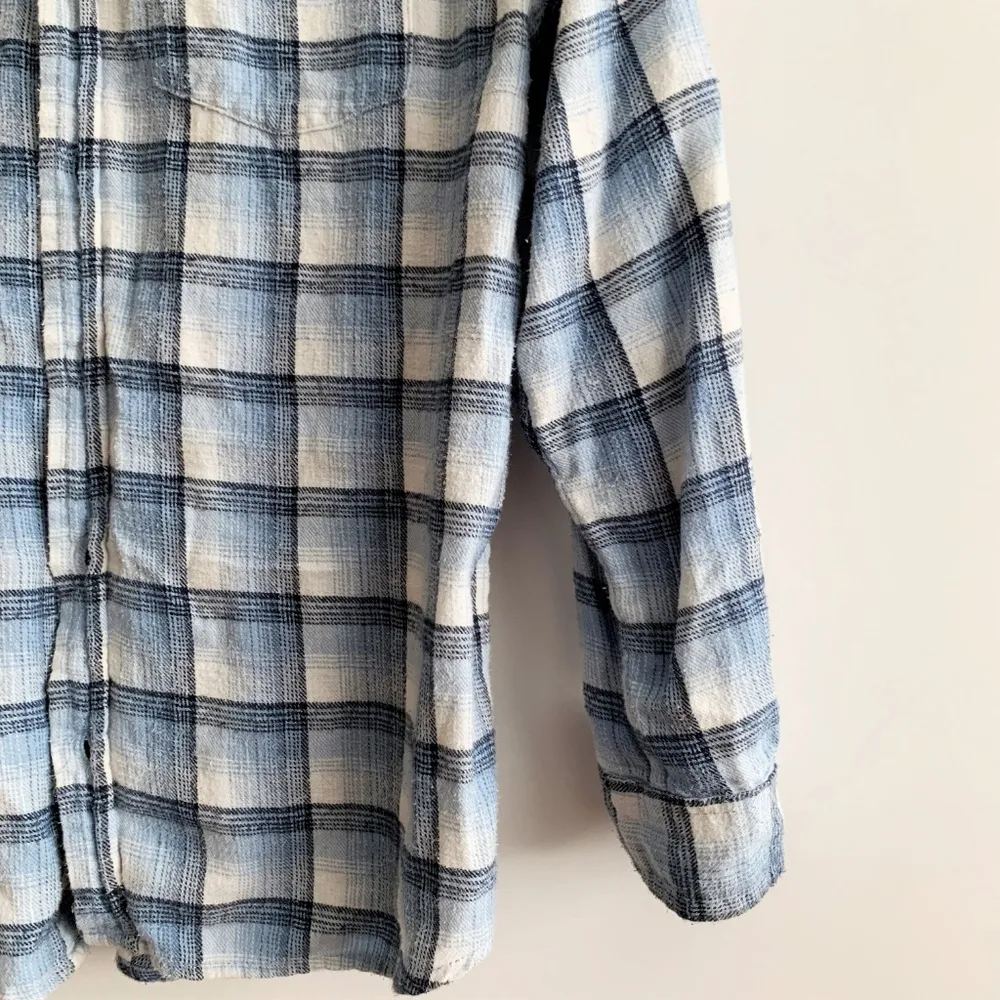 Vintage  Soft Blue Denim Flannel - Image 4