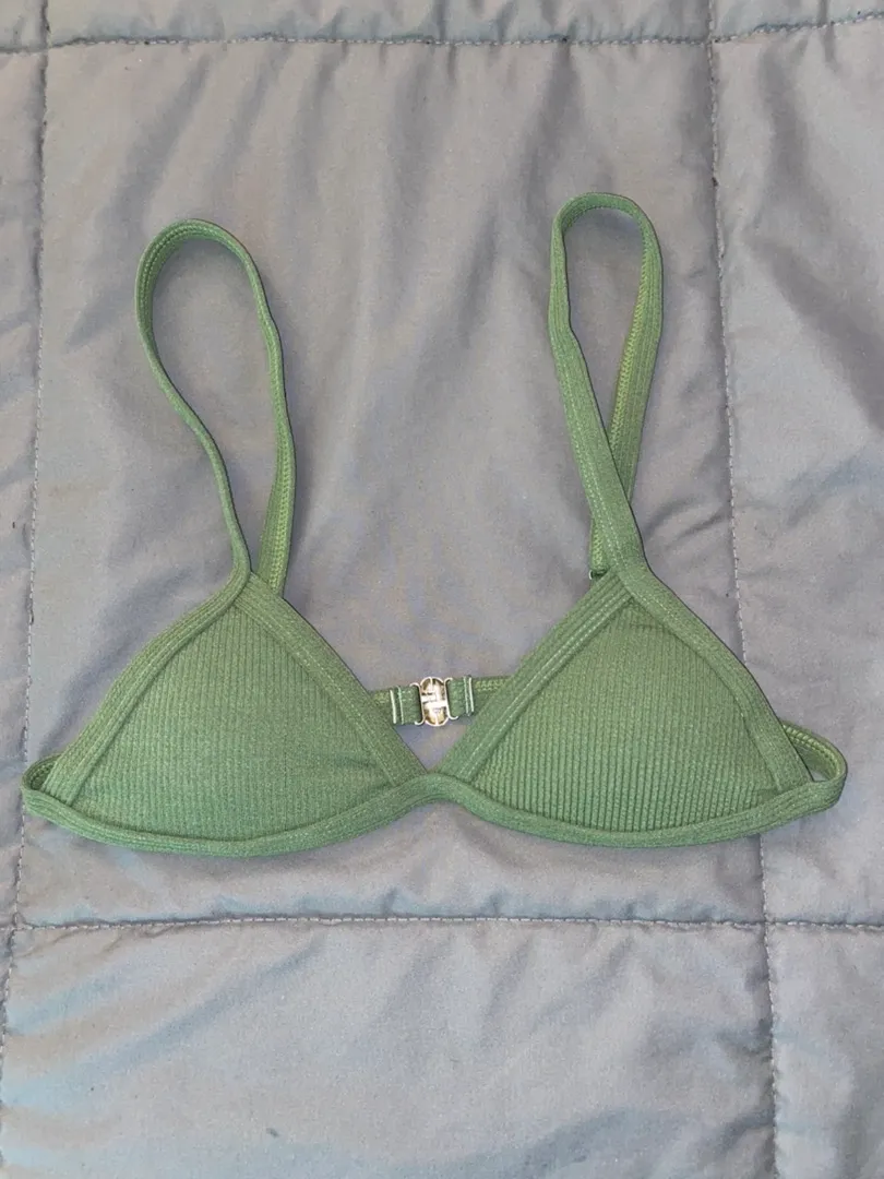 Ribbed Bikini Top Green - Image 5