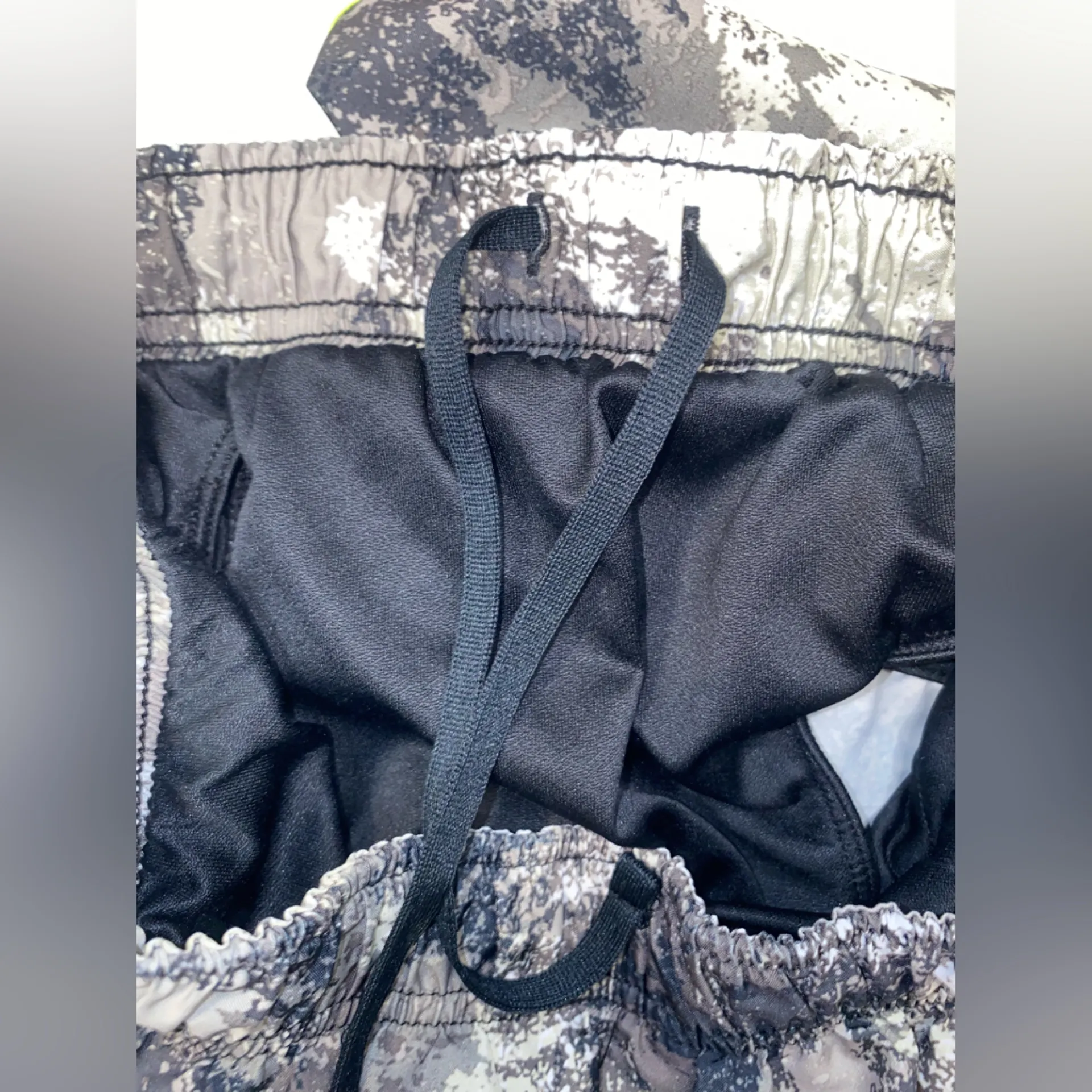 Small Nike Stylish Women's Camouflage Shorts Black with neon yellow- trim - Image 7