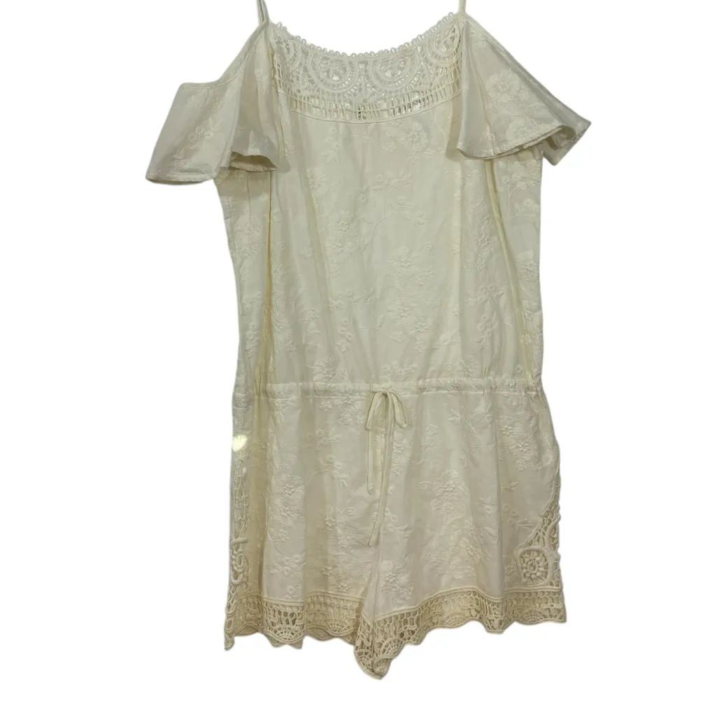 LA BLANCA NWT Zen garden lace detail romper L - Image 3