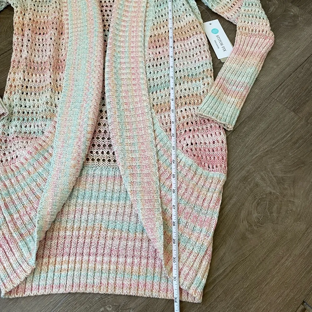 RD Style NEW Pastel Sonole Open Stitch Yarn Knit Cardigan Sweater ~ NWT Size S - Image 11